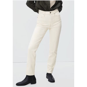Everlane Original Cheeky Jean Edition 01 High Rise Straight Ankle Off White 28